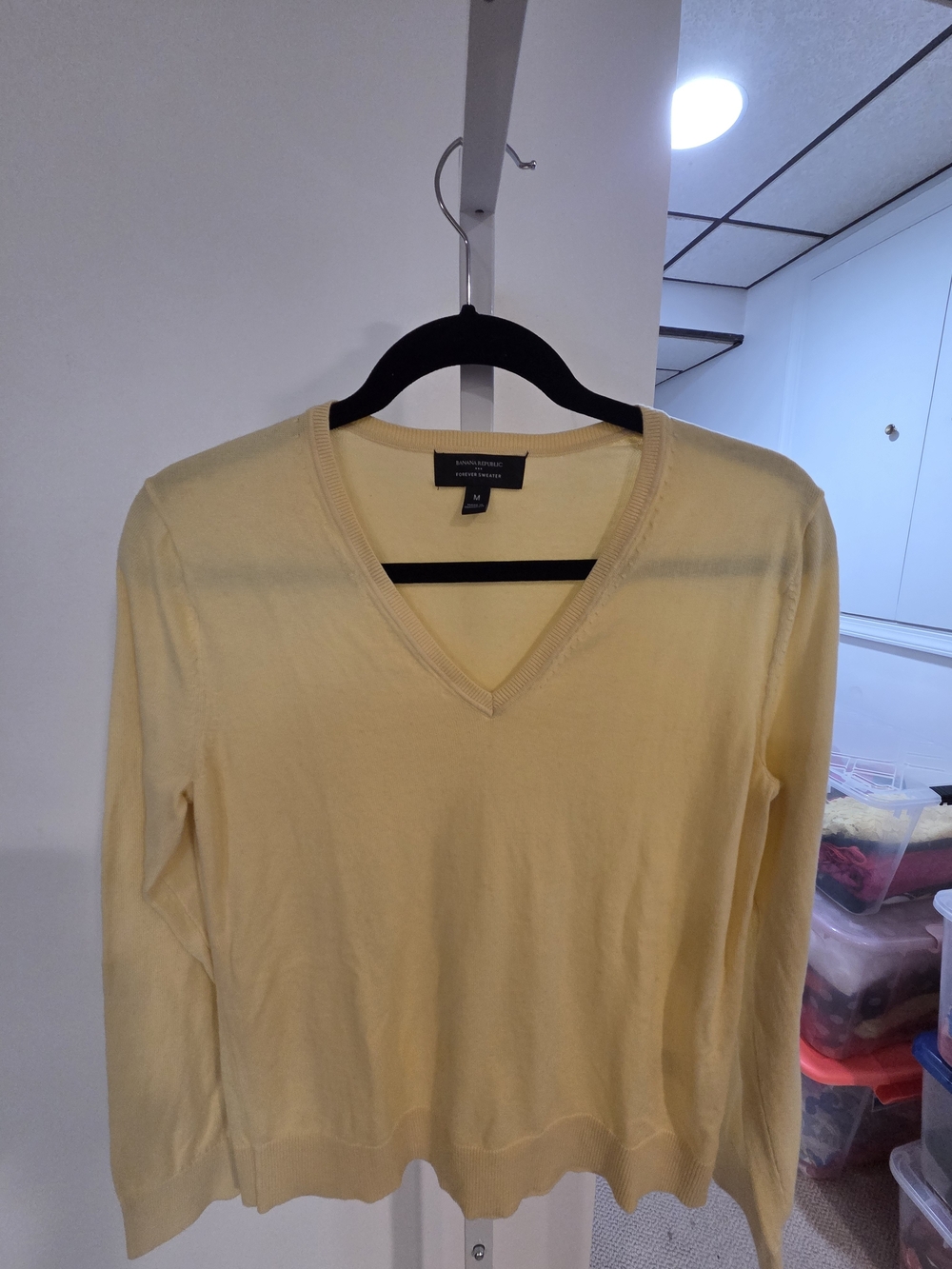 Banana Republic Pale Yellow V-Neck Sweater